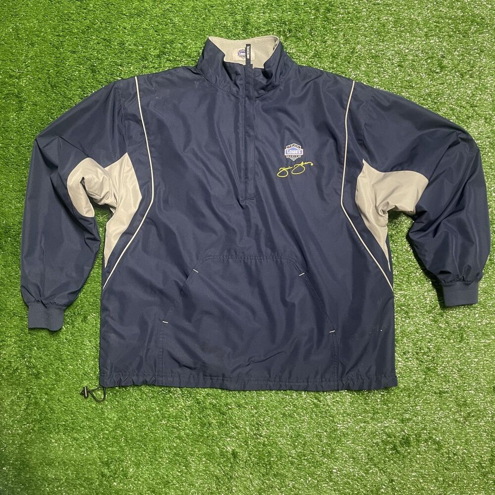Chase Authentics NASCAR Jimmie Johnson Lowe’s Quarter Zip Pullover Men’s XL Blue